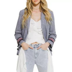 Striped Trim Detail Blazer