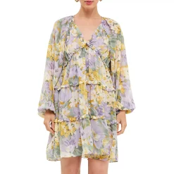 Voluminous Flowy Floral Mini Dress