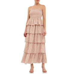 Floral Smocked Multi Tiered Maxi