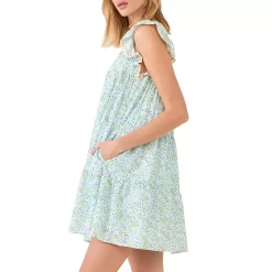 Floral print with Embroidery Babydoll Dress -Free the Roses shop 5966029 ALT2