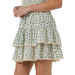 Floral Lace Trim Detail Mini Skirt 5 Floral Lace Trim Detail Mini Skirt -Free the Roses shop 5966035 ALT2