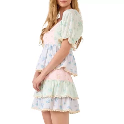 Color Block Eyelet Top -Free the Roses shop 5966338 ALT2