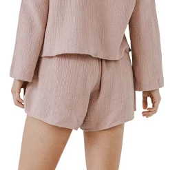 Gauze Shorts With Thick Elastic Band And Pockets -Free the Roses shop 5966353 ALT