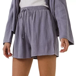 Gauze Shorts With Thick Elastic Band And Pockets -Free the Roses shop 5966353 ALT2