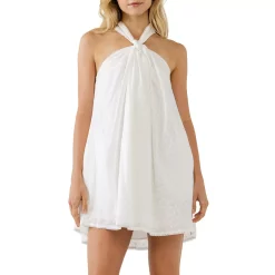 Laced Halter Trim Flounce Mini