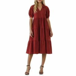 Stripe Texture Midi Dress