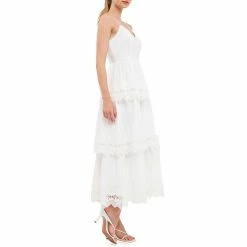 Floral Lace Tiered Trim Maxi Dress -Free the Roses shop 5966410 ALT2