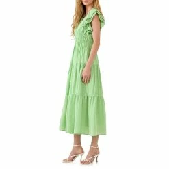 Lace Trim Detail Tiered Midi Dress -Free the Roses shop 5966434 ALT2