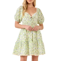 Shirred Waist Milkmaid Mini Dress