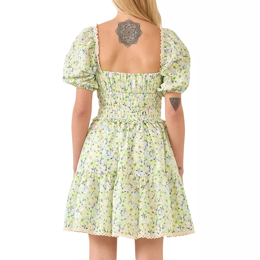 Shirred Waist Milkmaid Mini Dress 2 Shirred Waist Milkmaid Mini Dress - Image 2