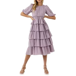 Solid Tiered Dress