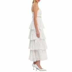 Floral Jacquard Tiered Maxi Dress -Free the Roses shop 5966484 ALT2