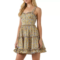 Floral Ruffle Detail Mini Dress -Free the Roses shop 5966531 ALT2