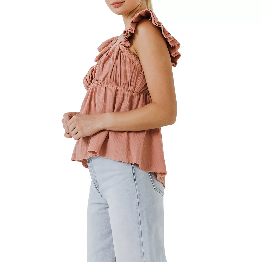 Sweet Heart Neck Raw Edge Top 3 Sweet Heart Neck Raw Edge Top - Image 3