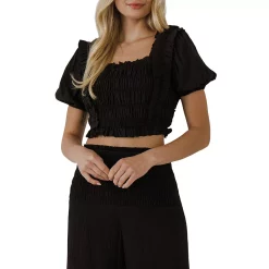Smocked Cropped Top