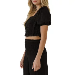Smocked Cropped Top -Free the Roses shop 5966753 ALT2