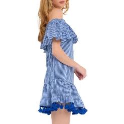 Cold Shoulder Ruffle Mini Dress -Free the Roses shop 5966798 ALT2