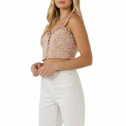 Floral Print Cropped Top -Free the Roses shop 5966813 ALT2
