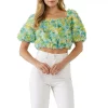 Multi Color embellishment Cropped Top