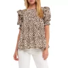 Animal Print Tiered Blouse