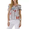 Amelie Stripe Print Off Shoulder Top