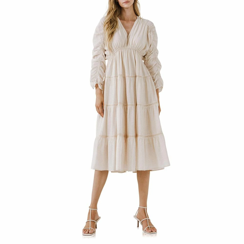 Shirring Detail Midi Dress 1 Shirring Detail Midi Dress