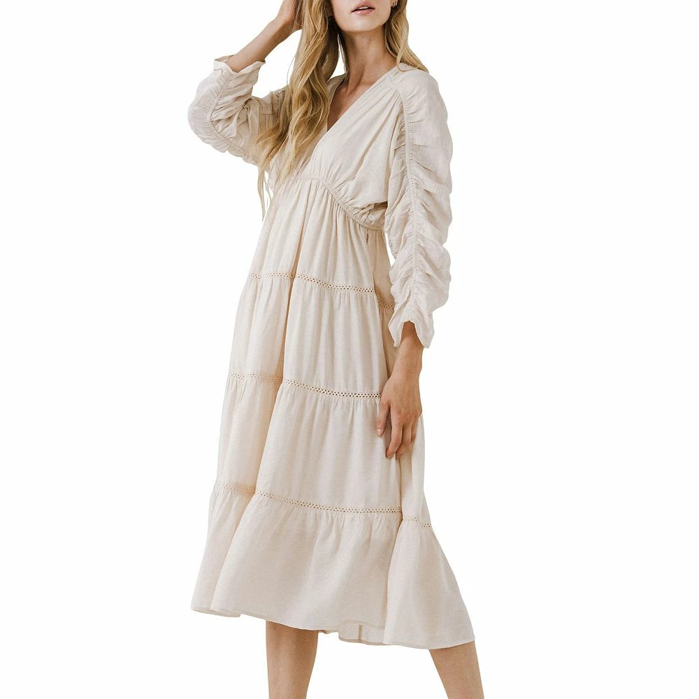 Shirring Detail Midi Dress 3 Shirring Detail Midi Dress - Image 3