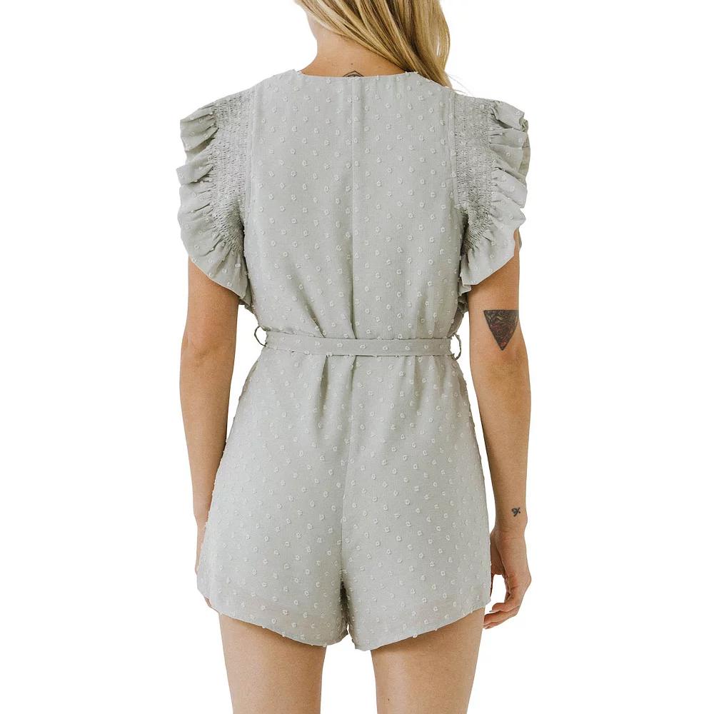 Swiss Dot Ruffle Detail Romper 2 Swiss Dot Ruffle Detail Romper - Image 2