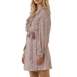 Wrapped Mini Dress with Ruffled Neckline 5 Wrapped Mini Dress with Ruffled Neckline -Free the Roses shop 5967115 ALT2
