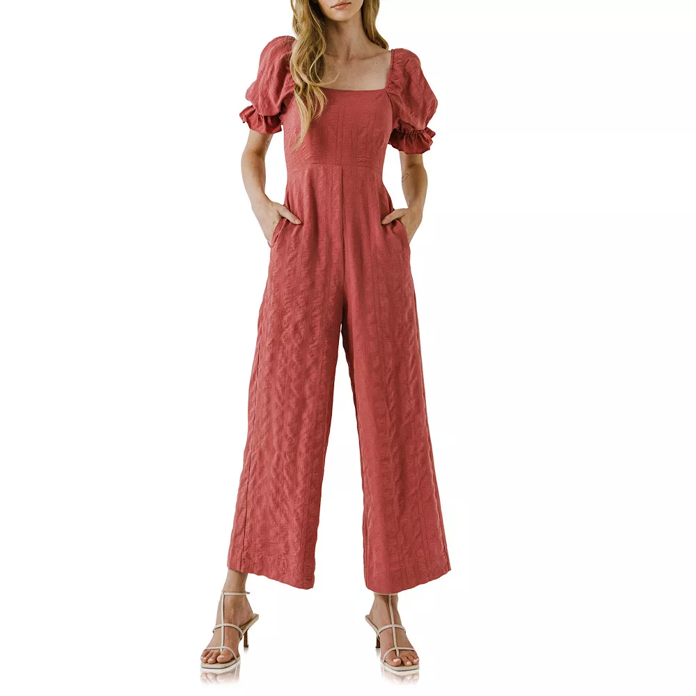 Textured Square Neck Jumpsuit 1 Textured Square Neck Jumpsuit