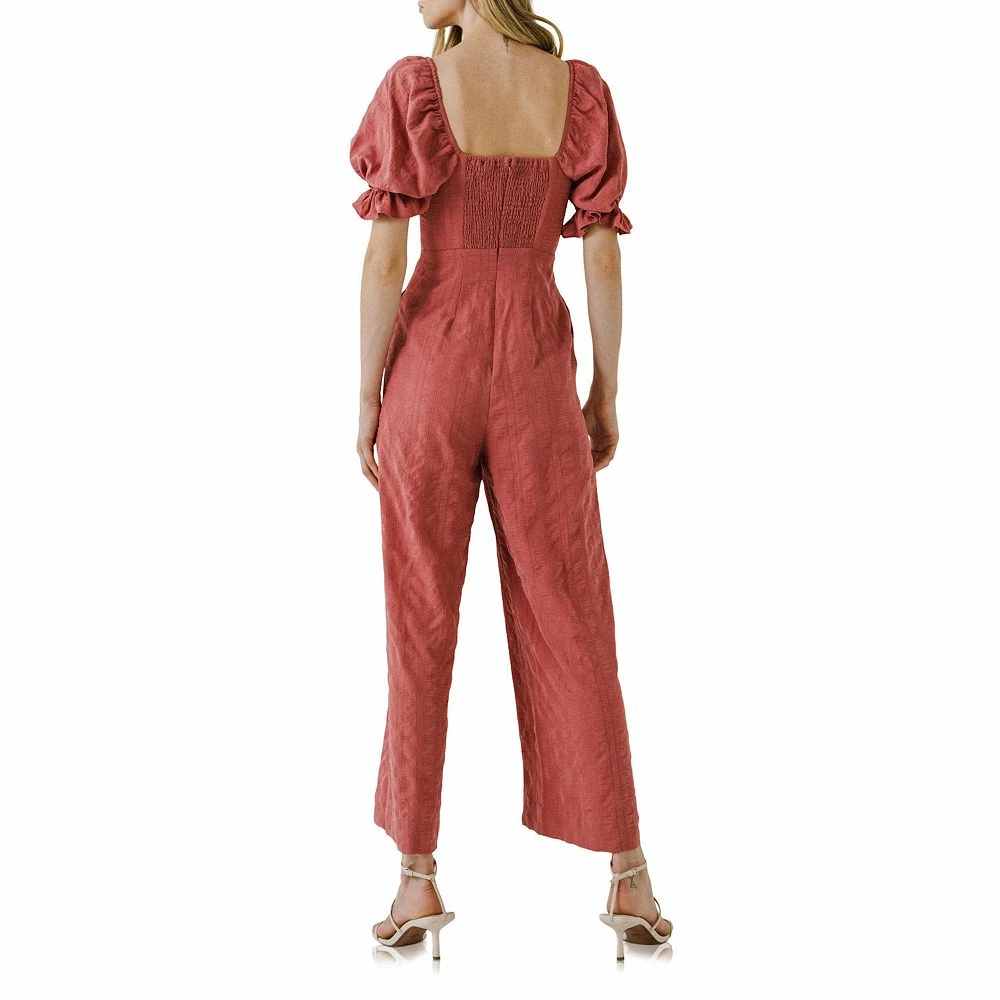 Textured Square Neck Jumpsuit 2 Textured Square Neck Jumpsuit - Image 2