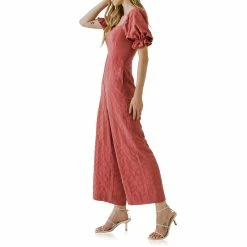 Textured Square Neck Jumpsuit 5 Textured Square Neck Jumpsuit -Free the Roses shop 5967142 ALT2