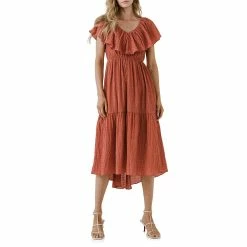 Midi Dress with Ruffle Detail