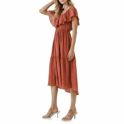 Midi Dress with Ruffle Detail -Free the Roses shop 5967163 ALT2