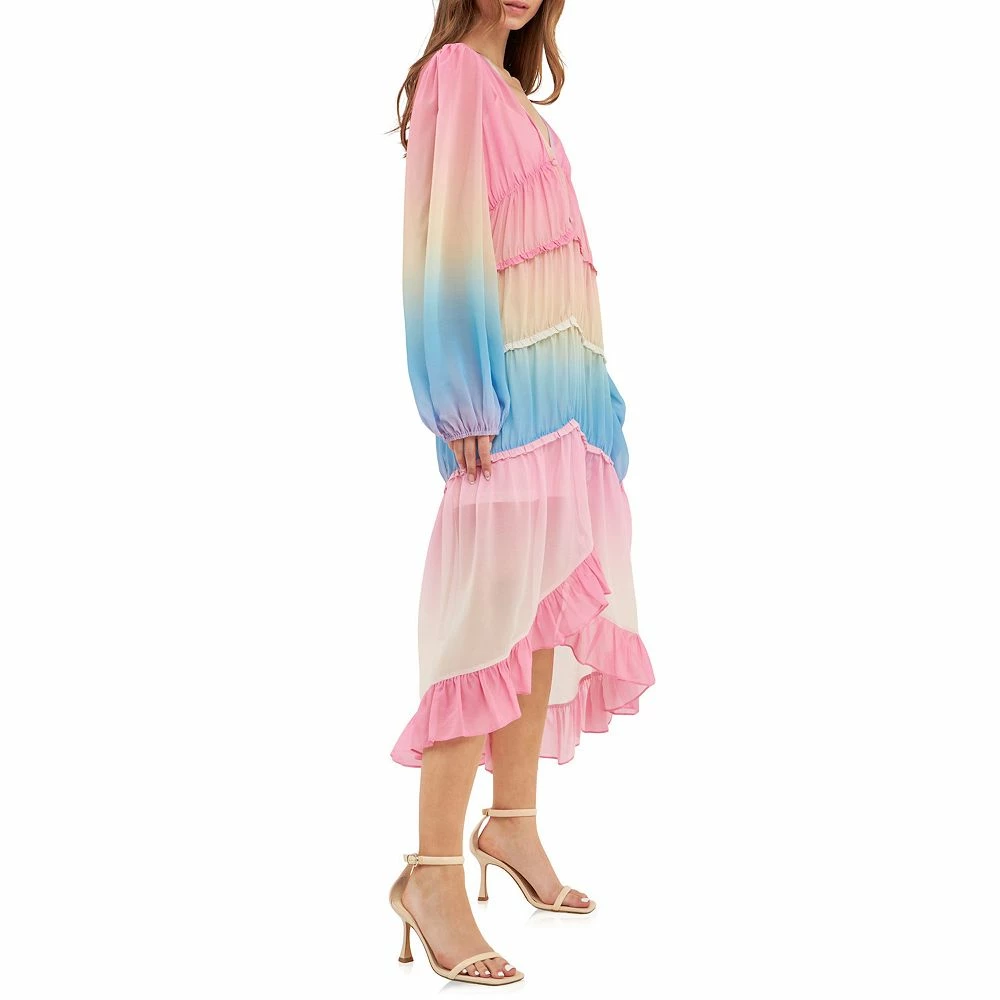 Tie Dye Print Ruffle High-Low Dress 3 Tie Dye Print Ruffle High-Low Dress - Image 3