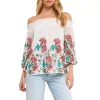Embroidered Off Shoulder Top