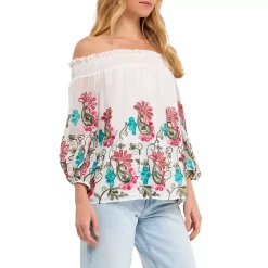 Embroidered Off Shoulder Top -Free the Roses shop 5967338 ALT2