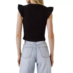 Ruffle Detail Knit Top -Free the Roses shop 5967391 ALT