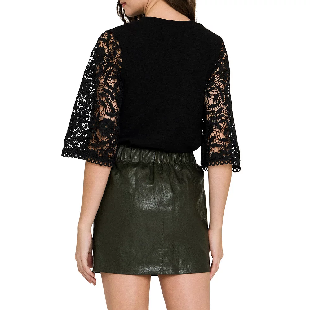 Knit top with Crochet Bell Sleeves 2 Knit top with Crochet Bell Sleeves - Image 2