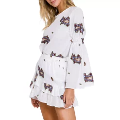 Paisley Embroidered Top with Bell Sleeves 5 Paisley Embroidered Top with Bell Sleeves -Free the Roses shop 5967453 ALT2