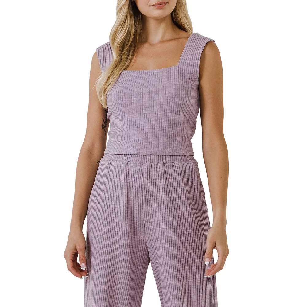 Fitted Knit Cropped Tank Top 1 Fitted Knit Cropped Tank Top