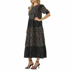 Floral & Dot Print Maxi Dress 5 Floral & Dot Print Maxi Dress -Free the Roses shop 5983432 ALT2