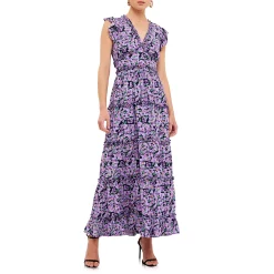 Floral Ruffle Detail Long Dress