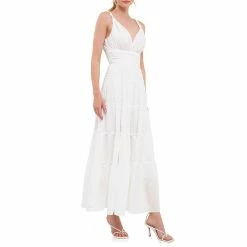 Strap Twist Ruffled Crinkled Maxi -Free the Roses shop 6093638 ALT2